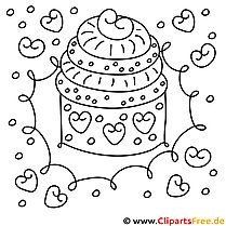 Birthday Cake Picture for coloring, coloring page, coloring picture