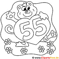 Coloring page for 55th birthday