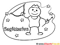 Sagittarius zodiac sign printable coloring page