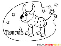 Desenho do signo de touro para colorir para crianças