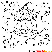 Cake picture for coloring, coloring page, coloring picture