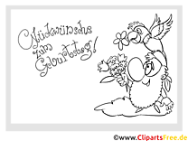 صفحه رنگ آمیزی طوطی کوتوله برای جشن تولد کودکان