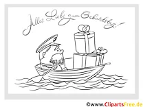 Boot Geschenke Grusskarten zum Kindergeburtstag selbst malen