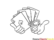 Fokus Spielkarten - Casino Bilder zum Ausmalen