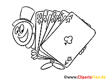 Trick mit Karten Zauberer Ausmalbild