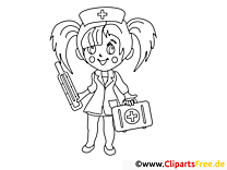 Krankenschwester mit Thermometer Malvorlagen
