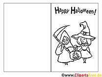 Invitación de Halloween con bruja