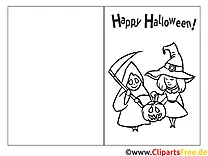 Einladung zu Halloween mit Hexe