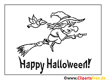 Flying on Broomsticks - Walpurgis Night Witchs Coloring Pages
