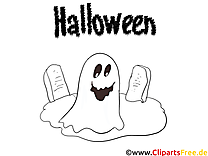 Spøgelses uhyggelige farvelægningssider til Halloween