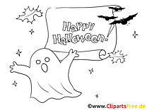 Ghosts and bats picture for Halloween