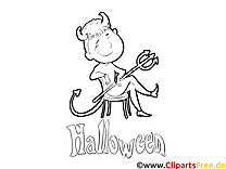Free devil coloring page for Halloween