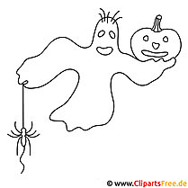 Desenhos para colorir de Halloween com fantasmas