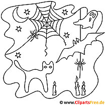 Halloween coloring page for little kids