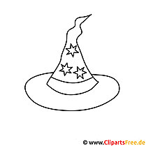 Halloween coloring page witch hat
