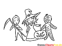 Boyama için Cadılar Bayramı partisi resim şablonu