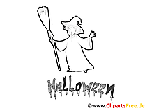 Halloween drawing, coloring picture, template for coloring