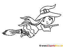 Witch coloring page for kids