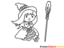 Little witch coloring page