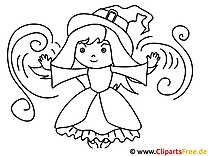 Little Witch Coloring Sheet for free download