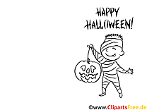 Dibujo de momia para colorear para Halloween