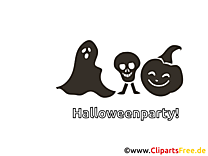 Покана за страница за оцветяване на Череп призрак за Хелоуин