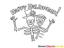Desenhos de esqueletos para colorir para o Halloween