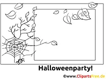 Spinnennetz Blätter Ausmalbilder zu Halloween