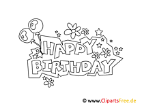 Buchstaben Happy Birthday zum Drucken und Ausmalen