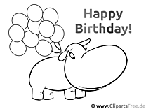 Color the picture for kids - Happy Birthday