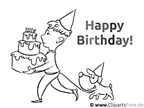 Picture to color for kids happy birthday