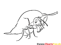 Ant picture for coloring - coloring pages for children