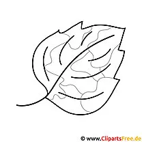 Immagine della foglia dell'albero - Disegni da colorare d'autunno gratis