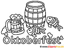 Beer Oktoberfest coloring picture