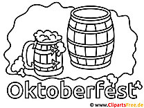 Beer Oktoberfest coloring page