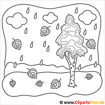 Birch coloring page autumn free