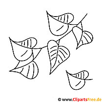 Birch leaves picture - template for painting autumn