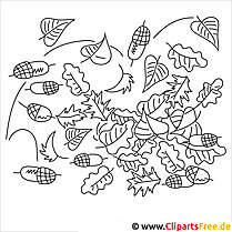 Ecker coloring page for coloring on the subject of autumn