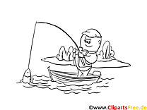 Free coloring page fishing at the lake - autumn coloring pages