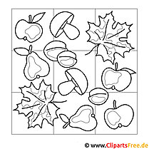 Autumn template for coloring for kindergarten