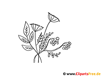 Free autumn flowers coloring page