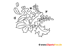 Autumn leaves coloring page image