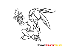 خرگوش - صفحات رنگ آمیزی برای کودکان