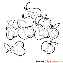 Бесплатная раскраска для раскраски Груши и яблоки осенью