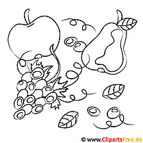 Dibujo de frutas para colorear - dibujos para colorear para niños