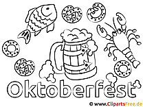 Página para colorear imprimible gratis para niños de Oktoberfest