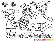 Oktoberfest farvelægningssider for børn gratis
