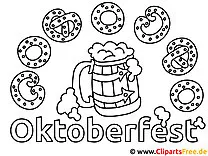 Oktoberfest Ausmalbilder für Kinder kostenlos ausdrucken