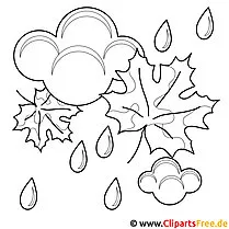 Картина за дъжд - шаблон за рисуване на есен