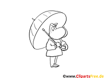 Paraply - farvelægningssider til børn